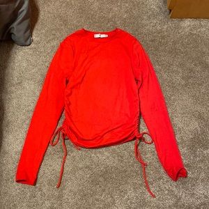 Red Adika Tie Long Sleeve Top